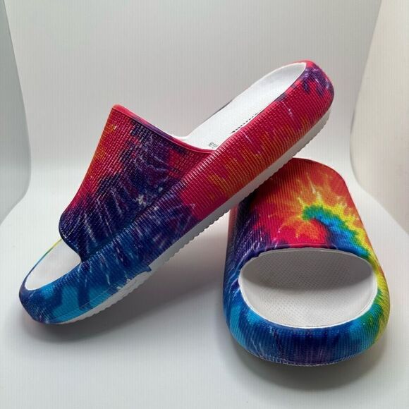 CUSHIONAIRE Women's Cloud Recovery Slide Sandals with +Comfort 8 TIE DYE - Picture 7 of 7